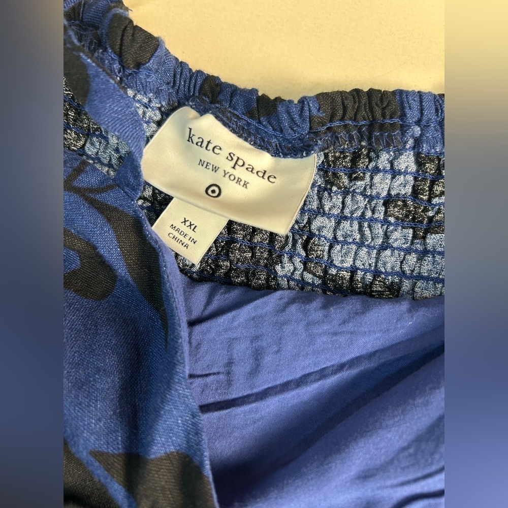 Kate Spade Blue and Black Floral Blouse - Picture 5 of 9